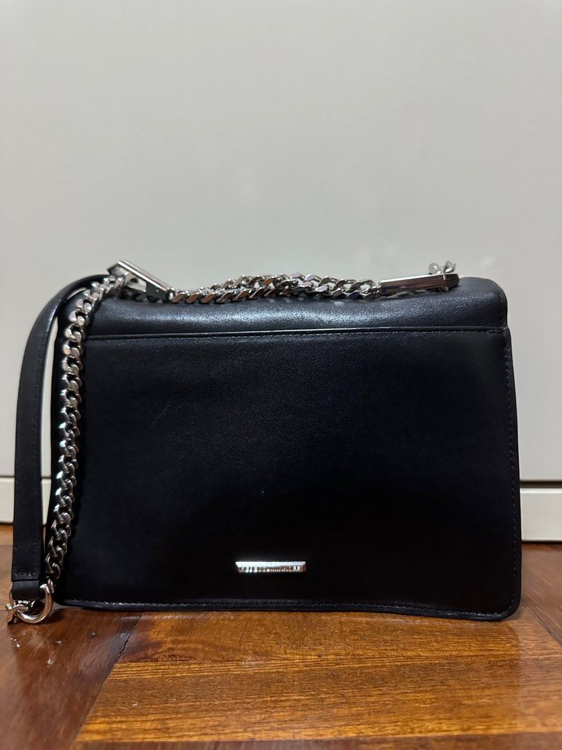 Rebecca minkoff black structured box cross body shoulder bag