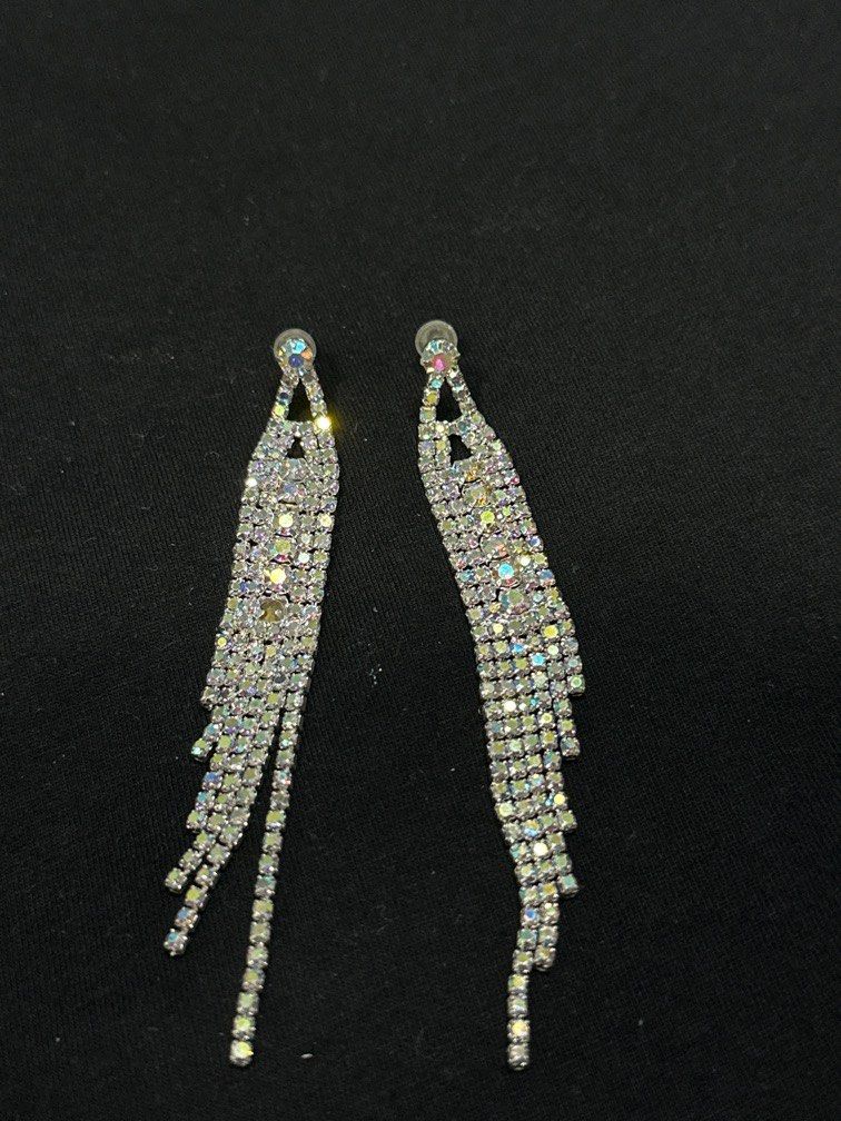 Rhinestone earrings for dinner