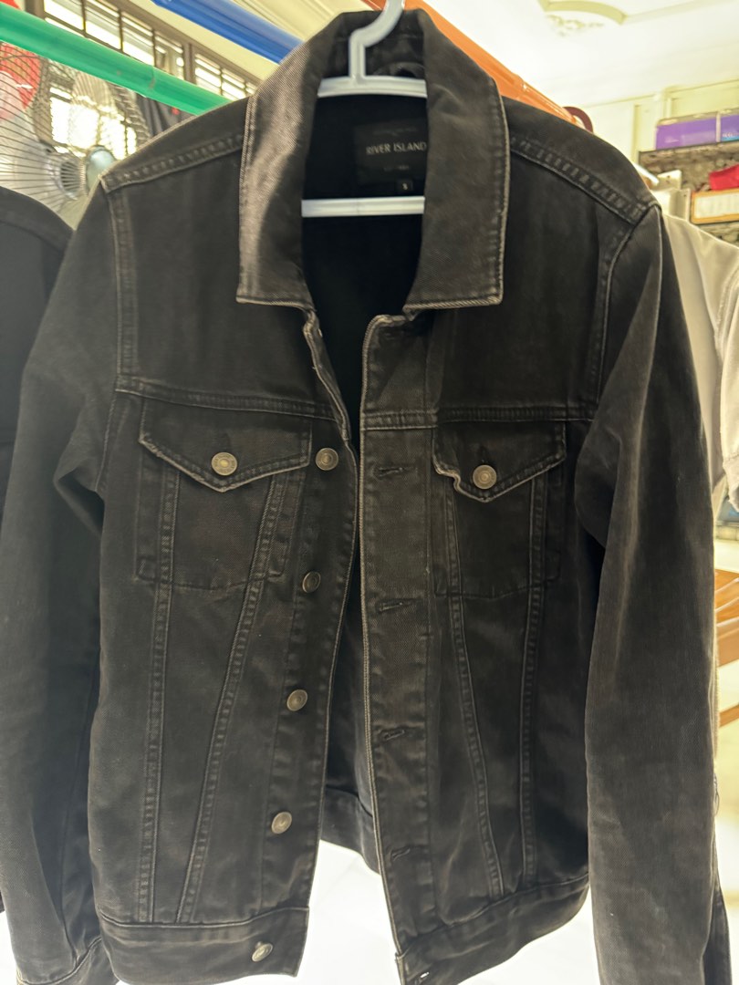 River island black denim sale jacket