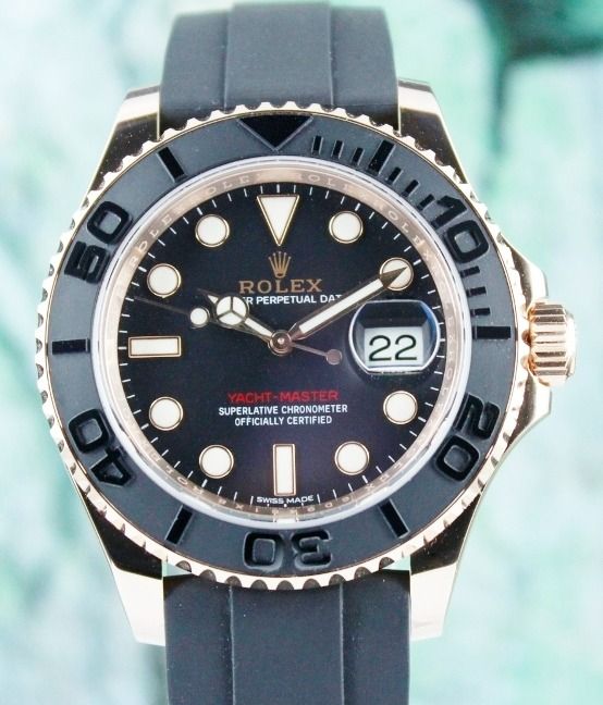 ROLEX 18K ROSE GOLD OYSTER PERPETUAL YACHT MASTER 116655 Watch Only