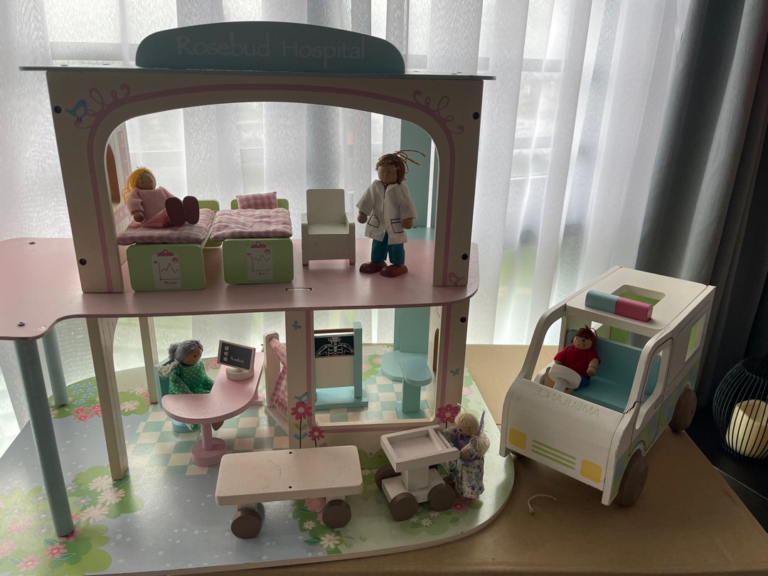 rosebud wooden toys farm hospital cafe beach Hobbies Toys Toys Games on Carousell