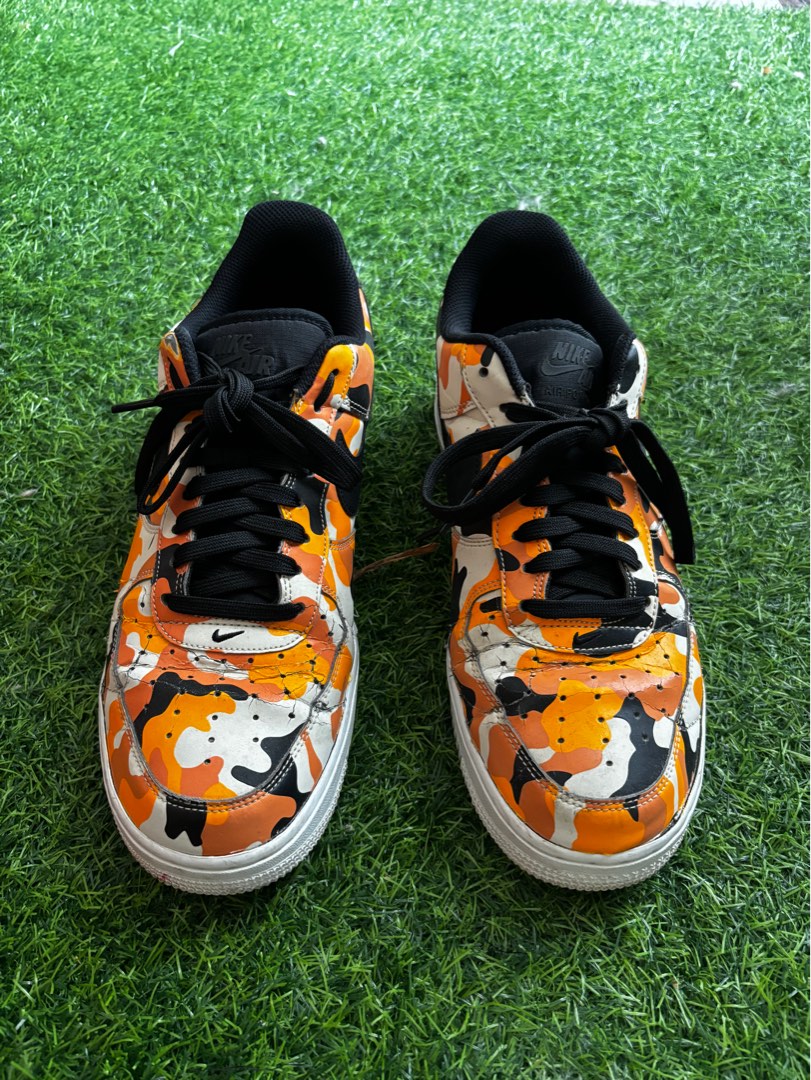 Sale Nike Air Force 1 Low Country Camo Team Orange Black sneaker shoes