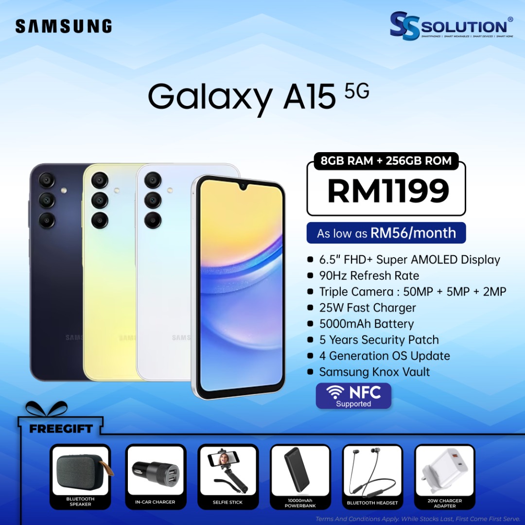 Samsung GALAXY A15 5G Black 256 GB, Mobile Phones & Gadgets, Mobile ...