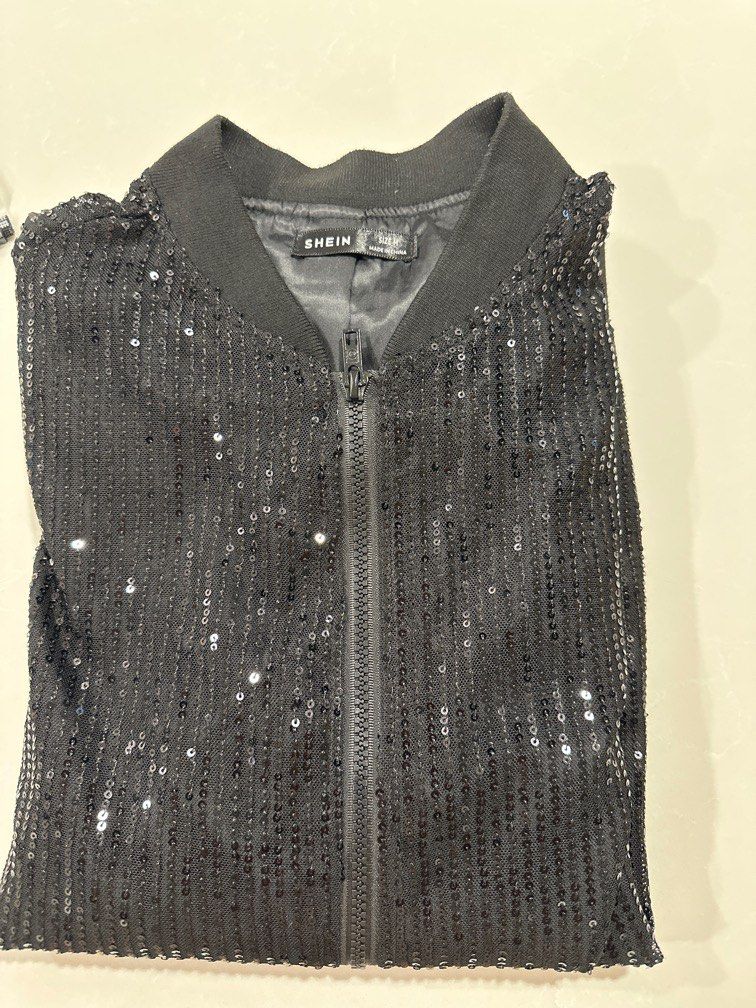 SHIEN Sequin Bomber Jacket, Men's Fashion, Coats, Jackets and Outerwear ...