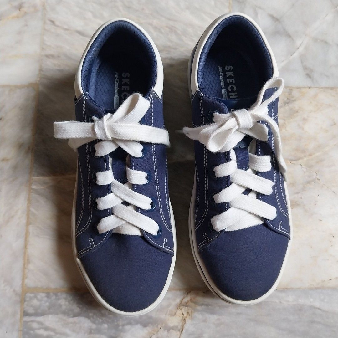 Skechers Platform Street Cleat Bring It Back in Blue Navy Sneakers Chunky Platform Stomper Cute Casual Aesthetic Shoes Size US 5.5 Women s Fashion Footwear Sneakers on Carousell