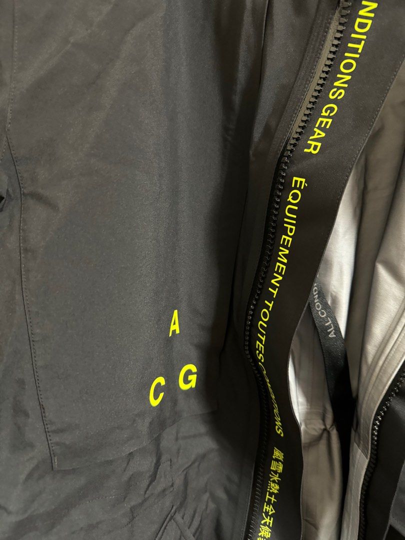 Nike NIKELAB ACG GORE TEX MEN S Black Yellow JACKET Coat AQ3516 010 size S