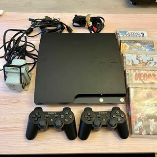 [SALE] Sony PlayStation3 PS3 128GB with PS3 games, controllers, hdmi, and transformer