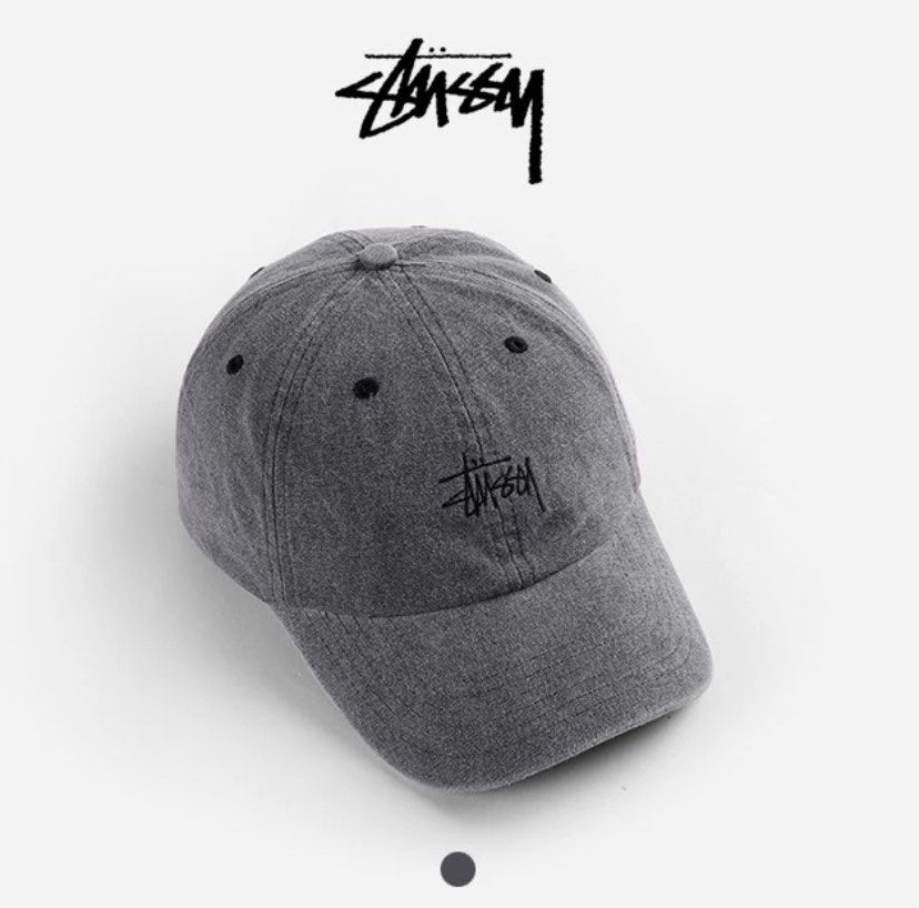 現貨！Stussy 正版灰色帽子, 她的時尚, 手錶及配件, 帽在旋轉拍賣