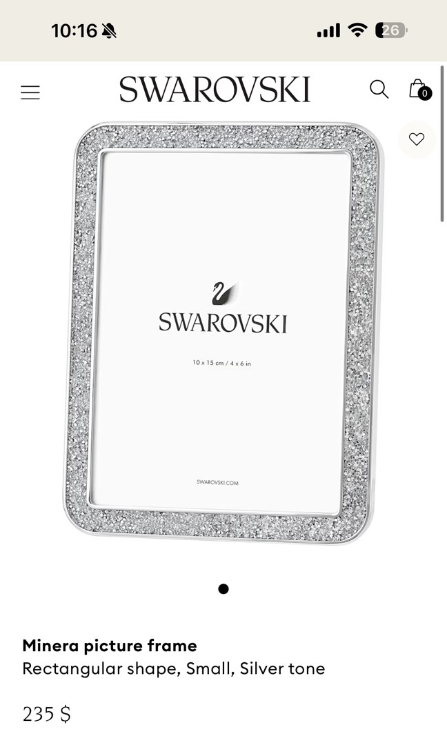 Swarovski Minera picture frame, Luxury, Accessories on Carousell