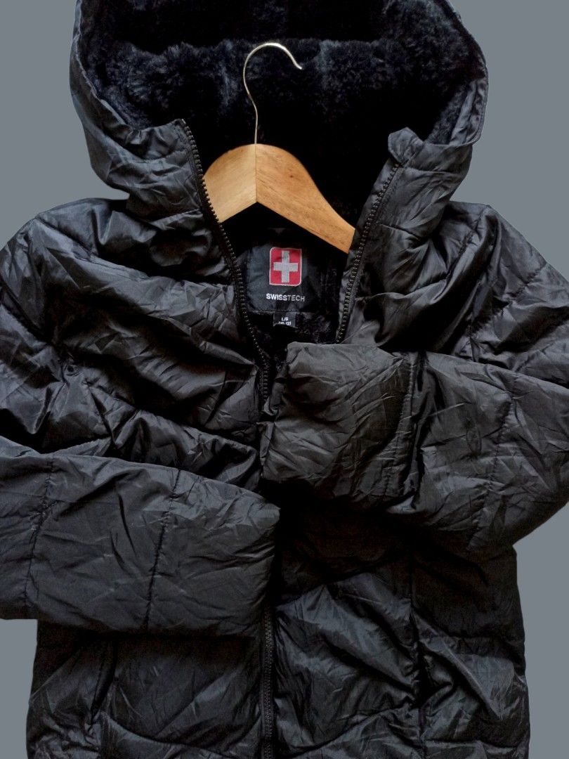 Swiss Tech Gear Puffer Hoodie Jacket Women s Fashion Coats