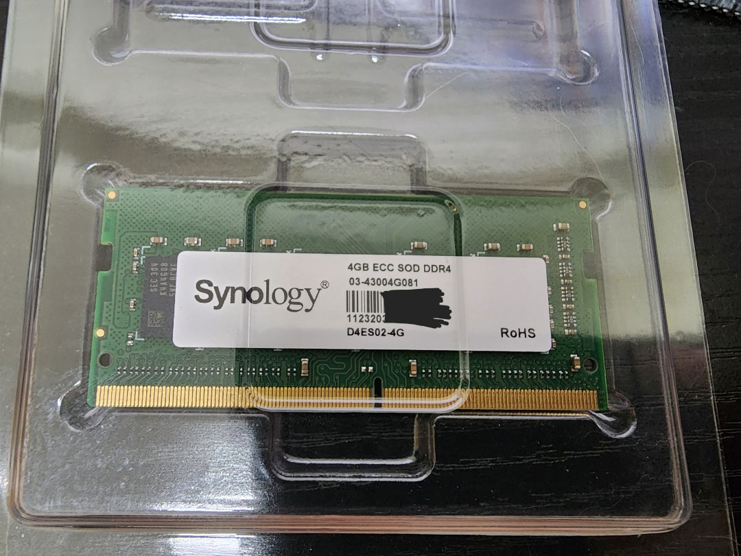 Synology 4GB DDR4 ECC SODIMM RAM (D4ES02-4G), 電腦＆科技, 電腦周邊