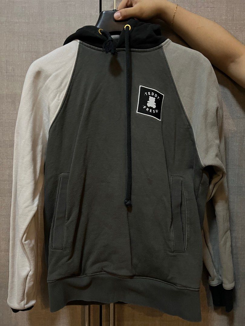 Teddy Fresh Black Color Block Hoodie Men s Fashion Tops Sets
