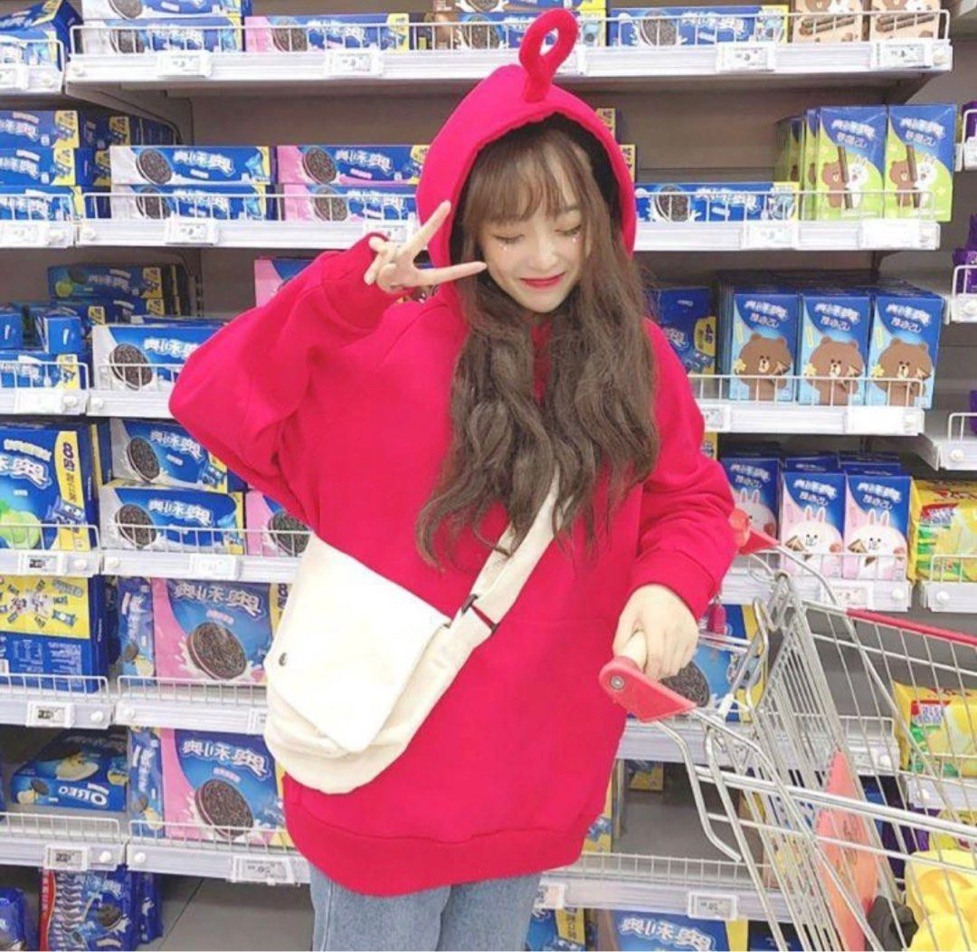 Tellytubbies Red Hoodie Women s Fashion Coats Jackets and