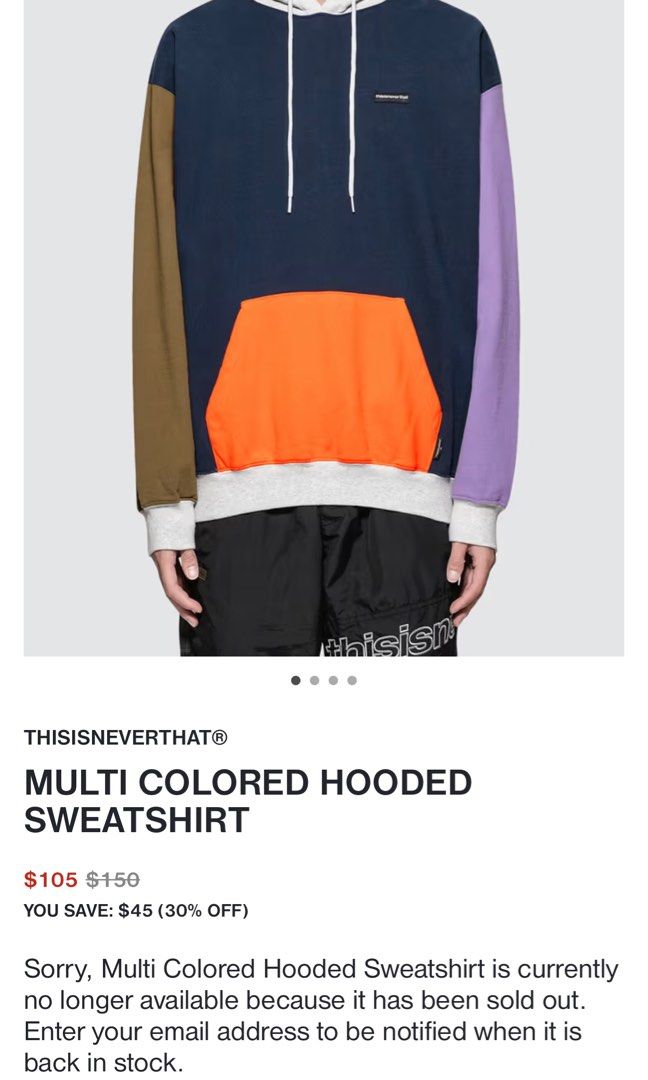 Thisisneverthat multi colored hooded sweatshirt navy store