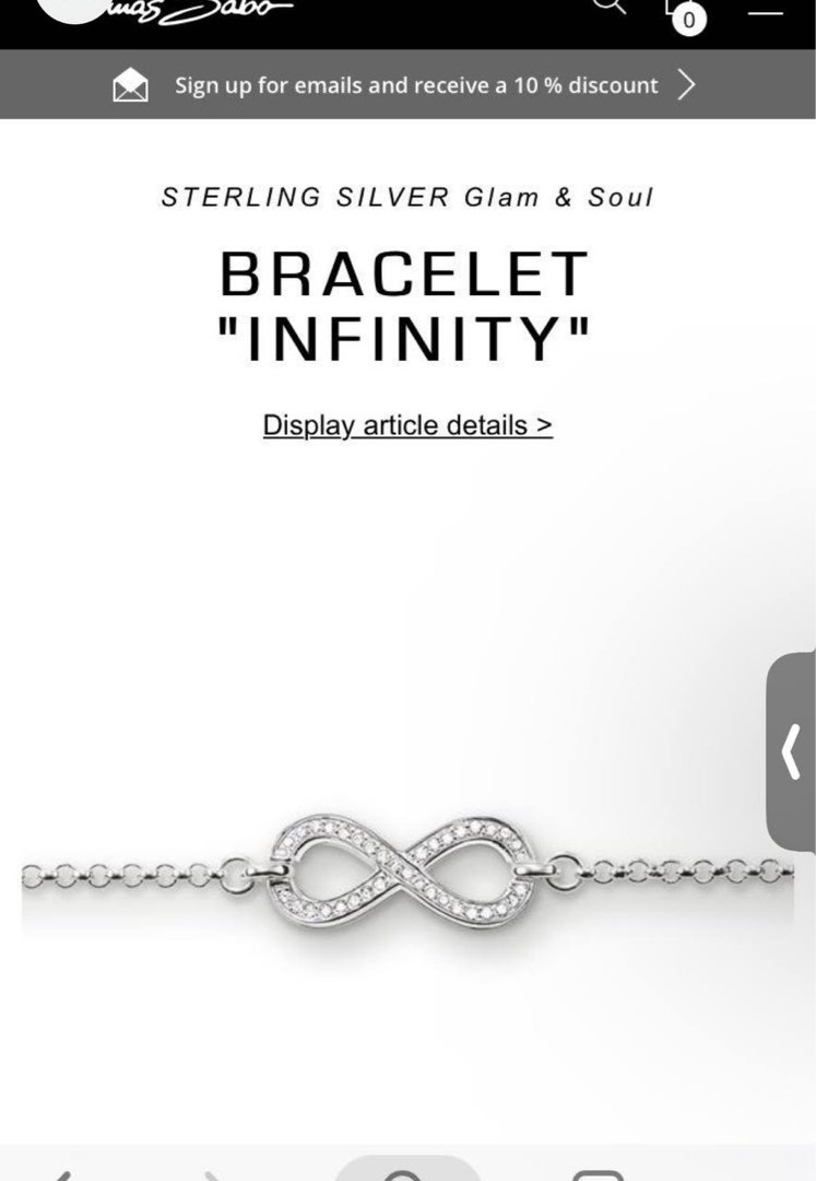 Thomas sabo bracelet infinity hotsell