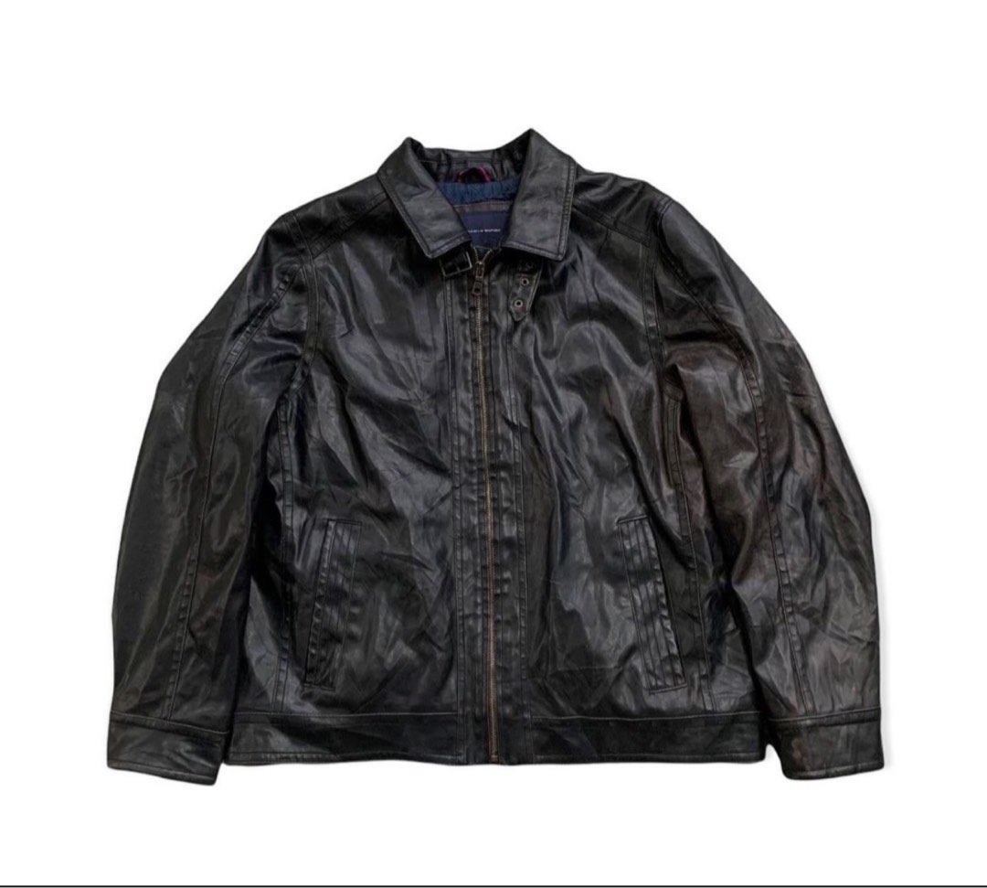 Tommy Hilfiger Leather Jacket, Men's Fashion, Coats, Jackets and ...