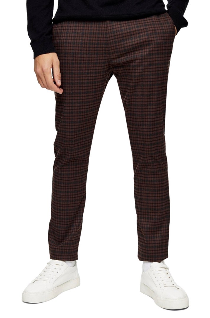 Tall Skinny Fit Prince Of Wales Suit Pants | boohoo