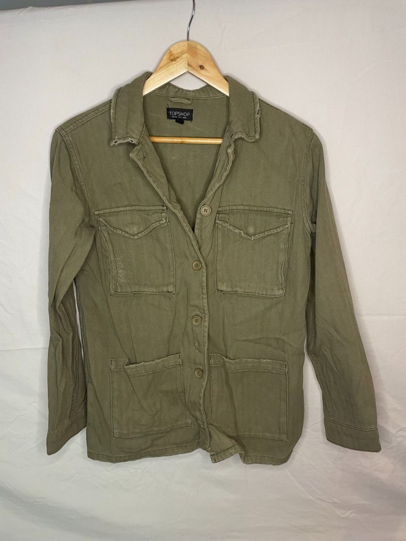 Topshop army green discount jacket