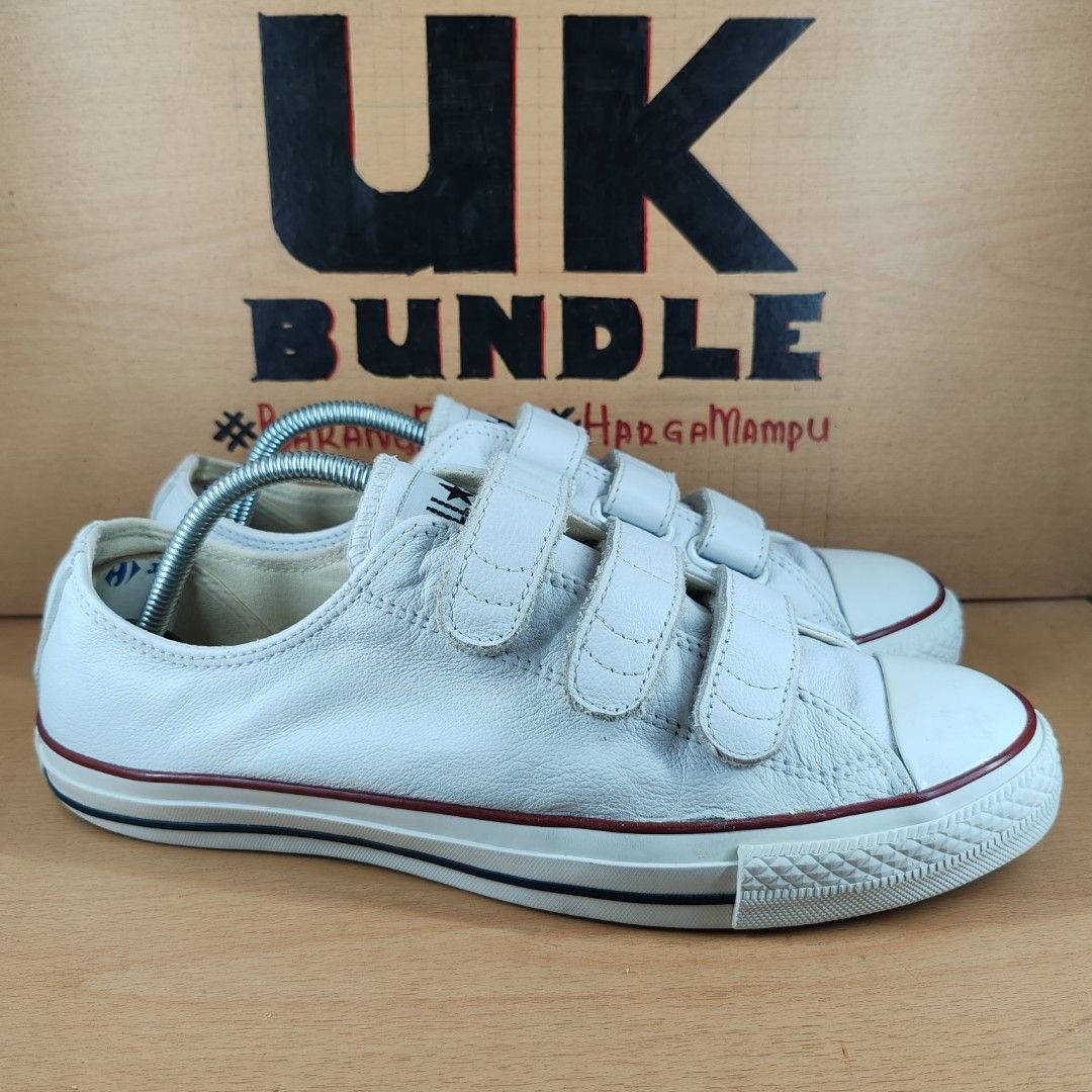 White leather shop converse velcro straps