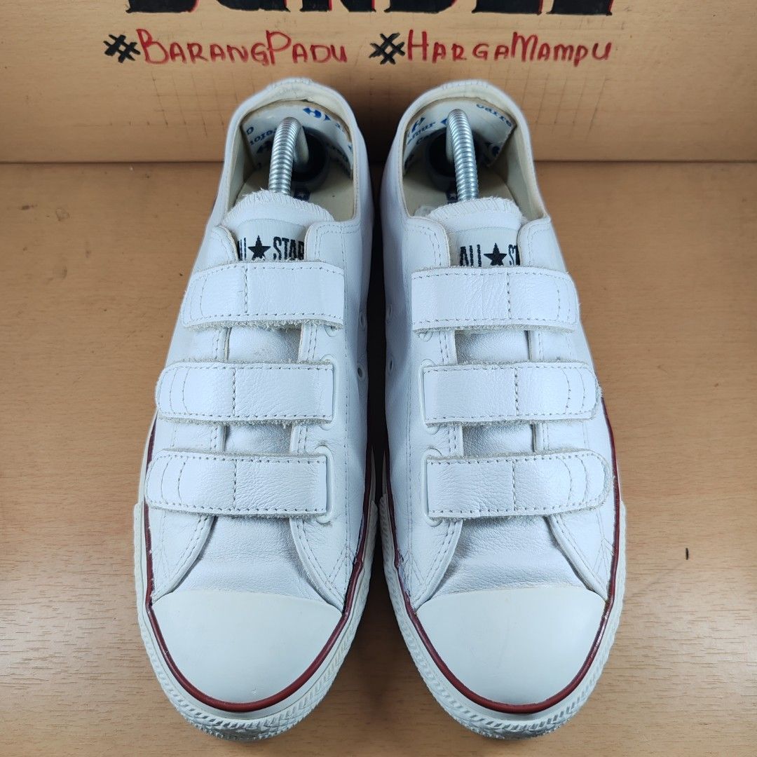 UKBundle UK9.5 UK10 28cm Converse Chuck Taylor All Star 3V Velcro Strap Leather White 103837