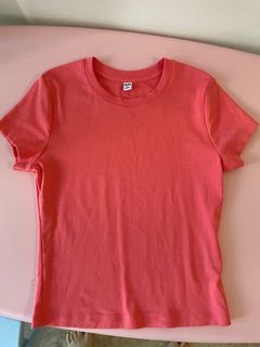 Uniqlo Men's SUPIMA Cotton Sz XL Crewneck Short Sleeve Coral Pink T-Shirt