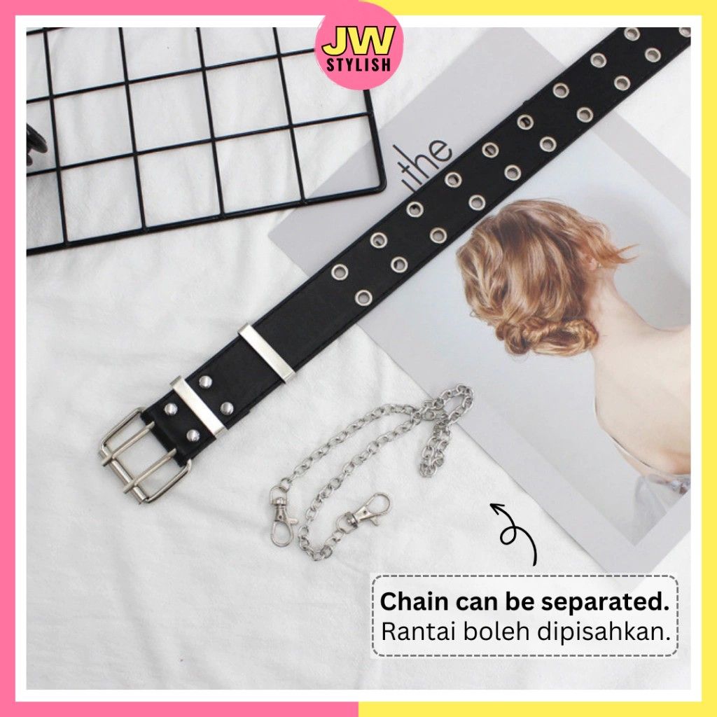 Eyelet chain belt sale