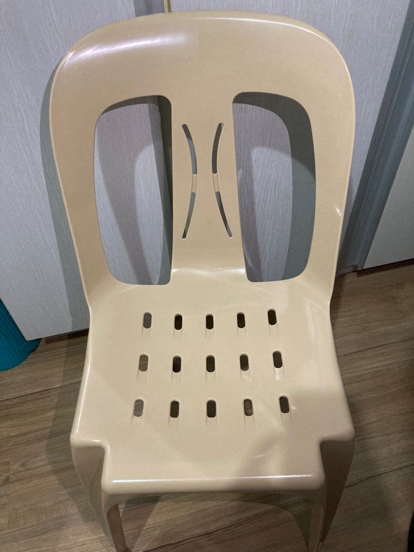 Uratex Beige Monobloc Chair, Furniture & Home Living, Furniture, Chairs ...