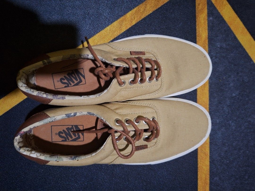 Tan vans with on sale brown leather laces