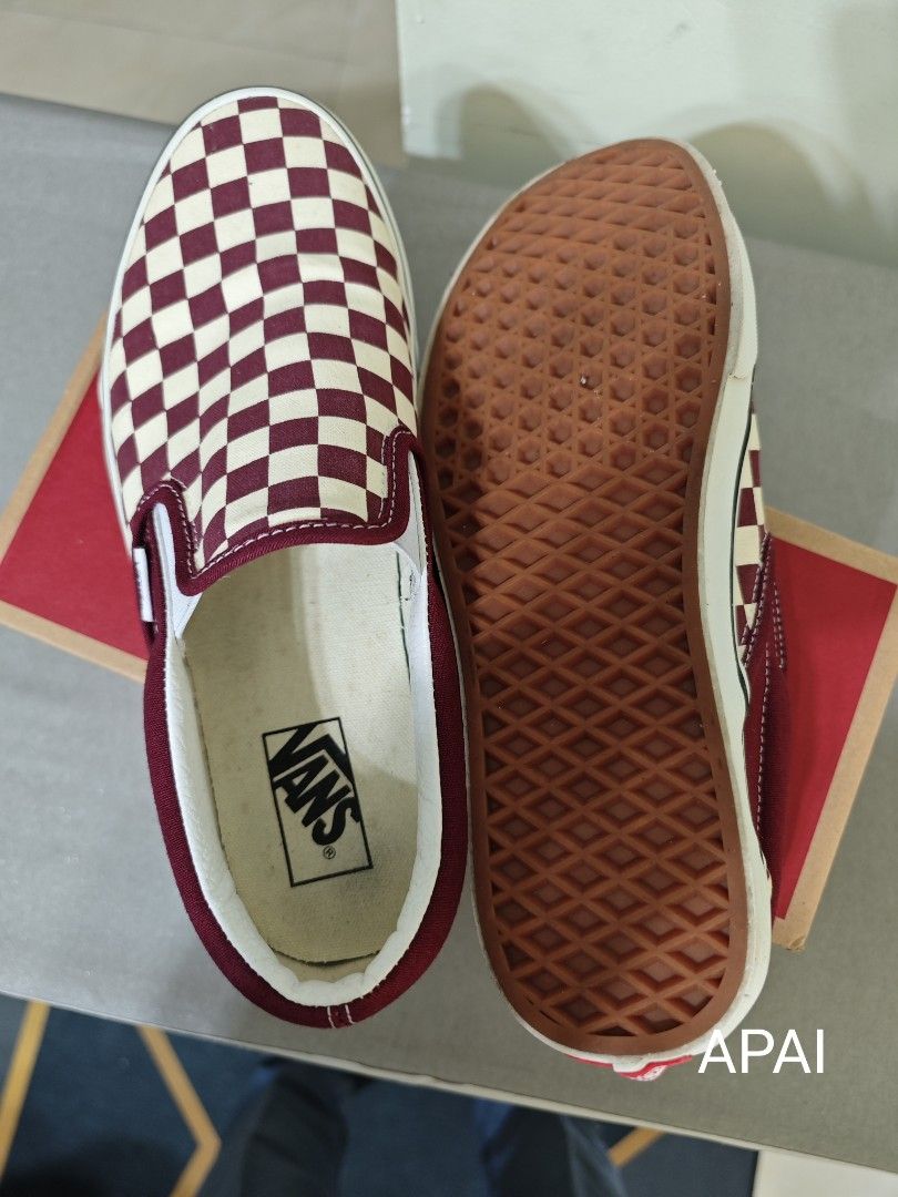 Vans Slip On Checkerboard maroon Men s Fashion Footwear