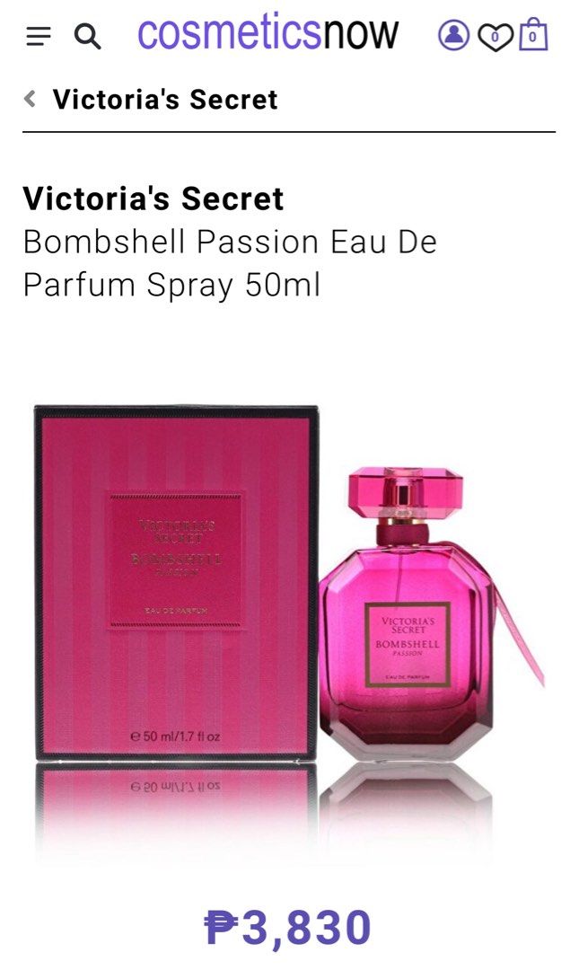 Victoria's Secret Bombshell Passion Eau De Parfum 50ml, Beauty & Personal  Care, Fragrance & Deodorants on Carousell