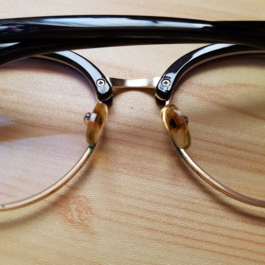 Vintage oversized twee pop indie spectacle frames black gold optical prescription specs eyewear
