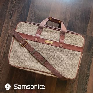 VINTAGE SAMSONITE USA | 2100 Tweed Suitcase Carry On Bag