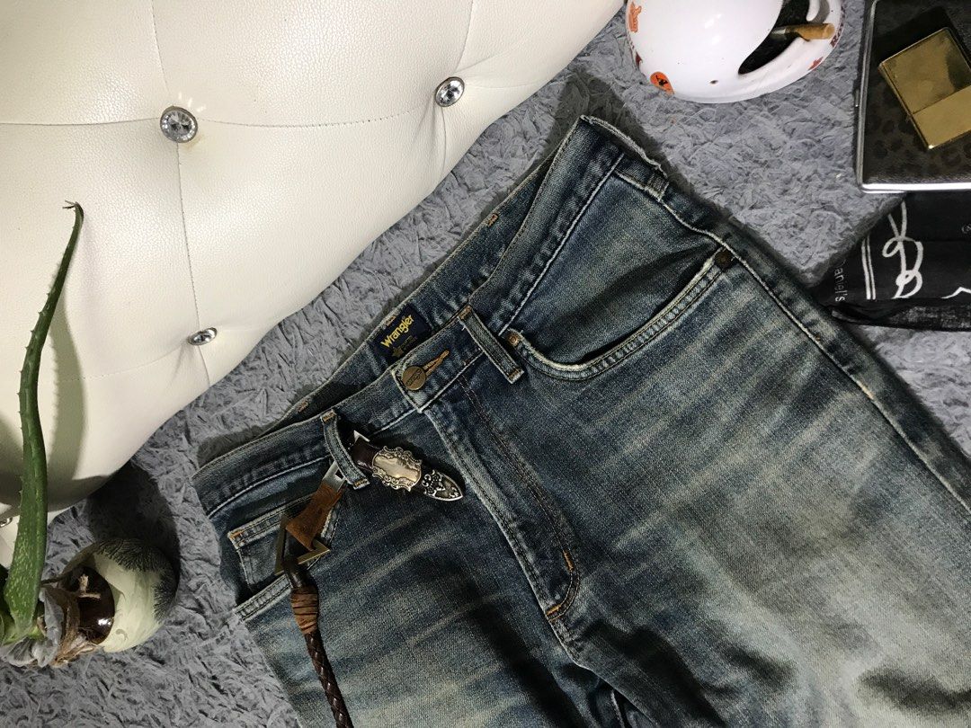 Leather wrangler jeans hot sale