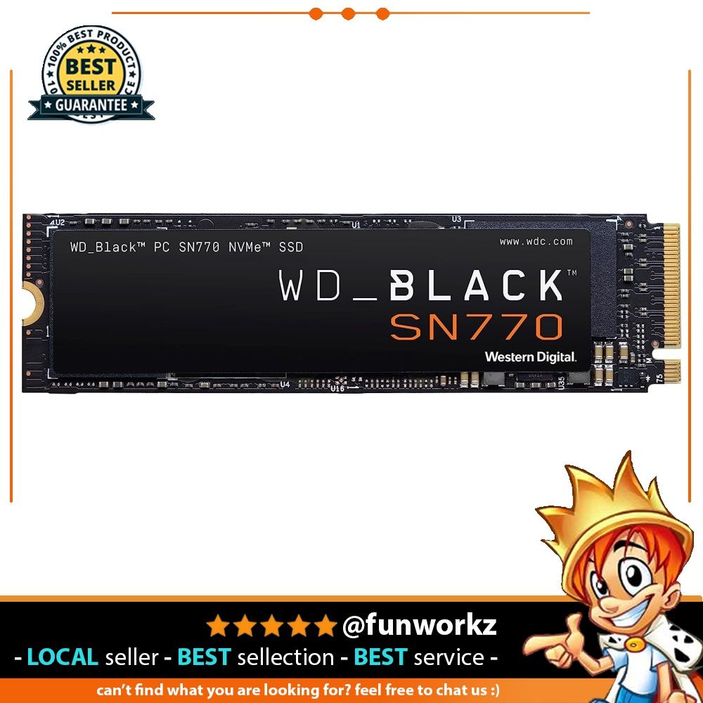 Western Digital WD Black SN770 NVMe 1TB, Upto 5150MB/s,Gaming