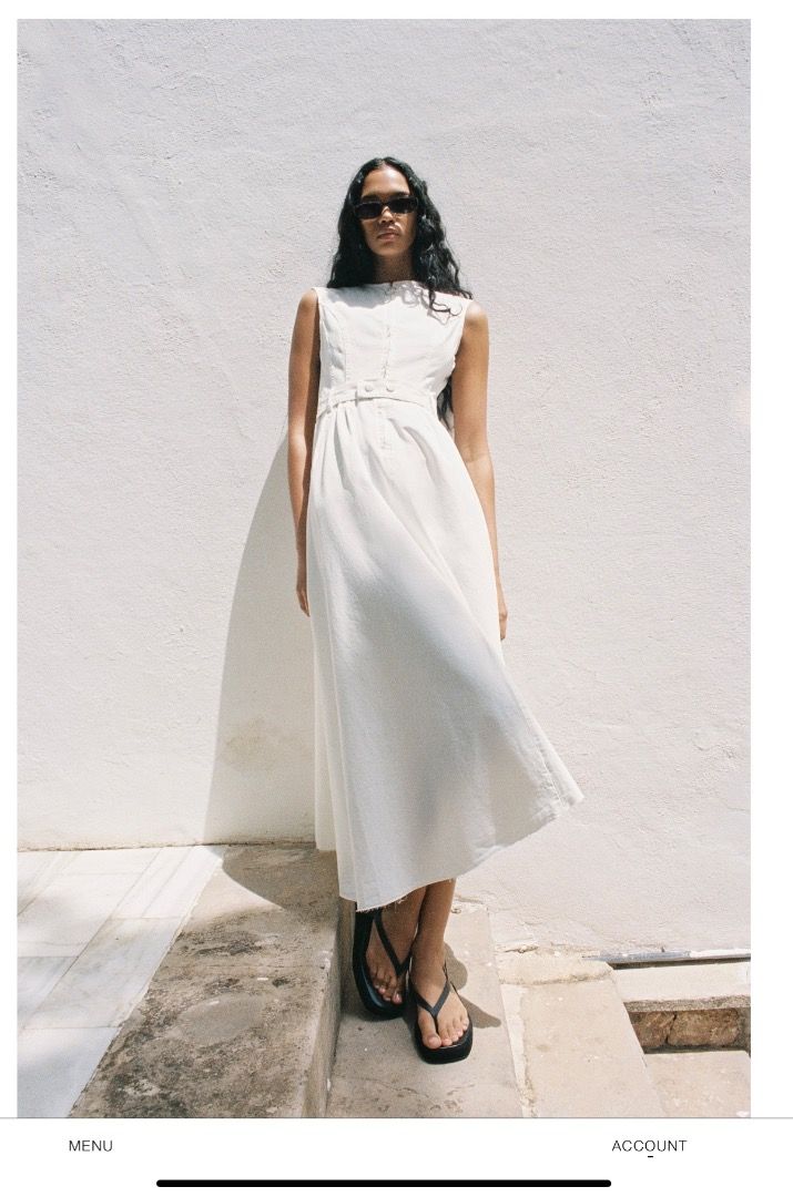 Zara white asymmetrical dress cheap