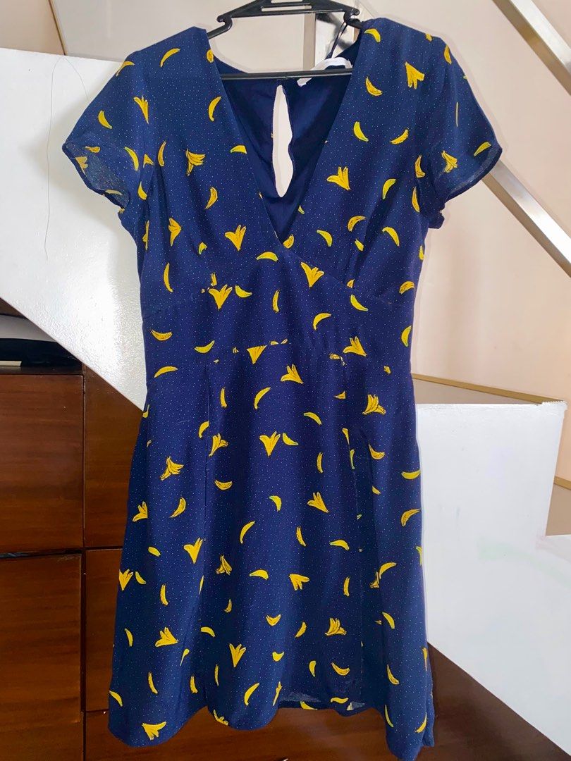 Banana print dress zara cheap