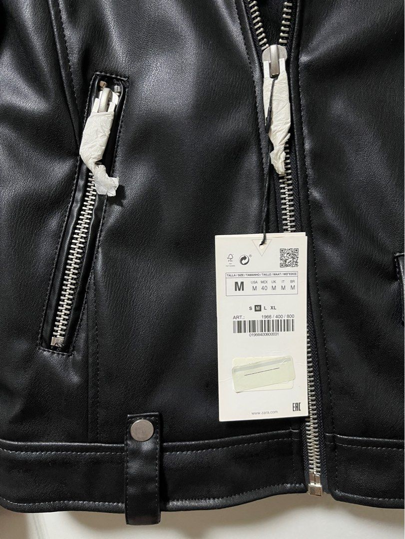 ZARA Faux Leather Biker Jacket Men s Fashion Coats Jackets and