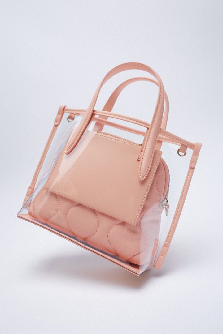 Zara clear tote discount bag