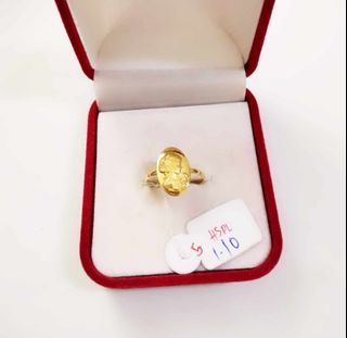 18k Saudi Gold Cameo Ring Size 5