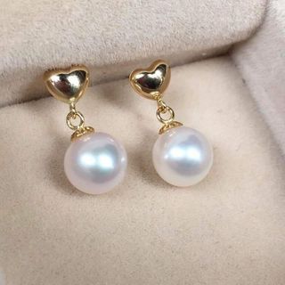 18k South Sea Heart Pearl Earrings
