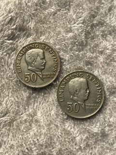 50 sentimos 1967 and 1972 Philippine coins