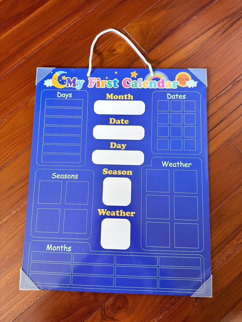 兒童英文磁性天氣日曆掛板, 興趣及遊戲, 玩具& 遊戲類- Carousell