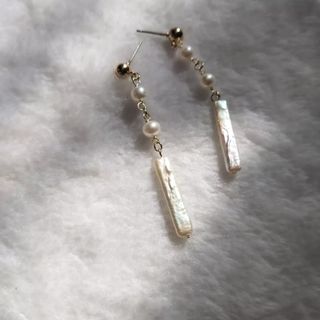 [精品]銀條珍珠耳釘，珠光超好，925銀針64201234479235110