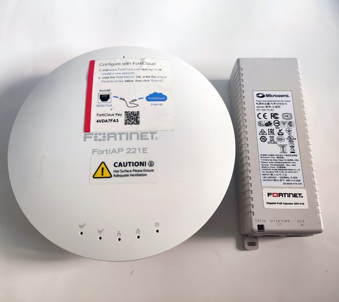 飛塔Fortinet FortiAP FAP-221E FAP-221E-A u0026 PoE Injector - FortiGate