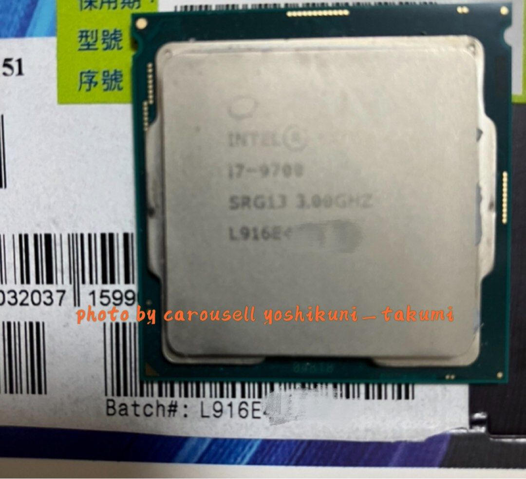 英特爾Intel i7-9700 3.0G 8C LGA1151 CPU 處理器及原裝散熱風扇, 電腦