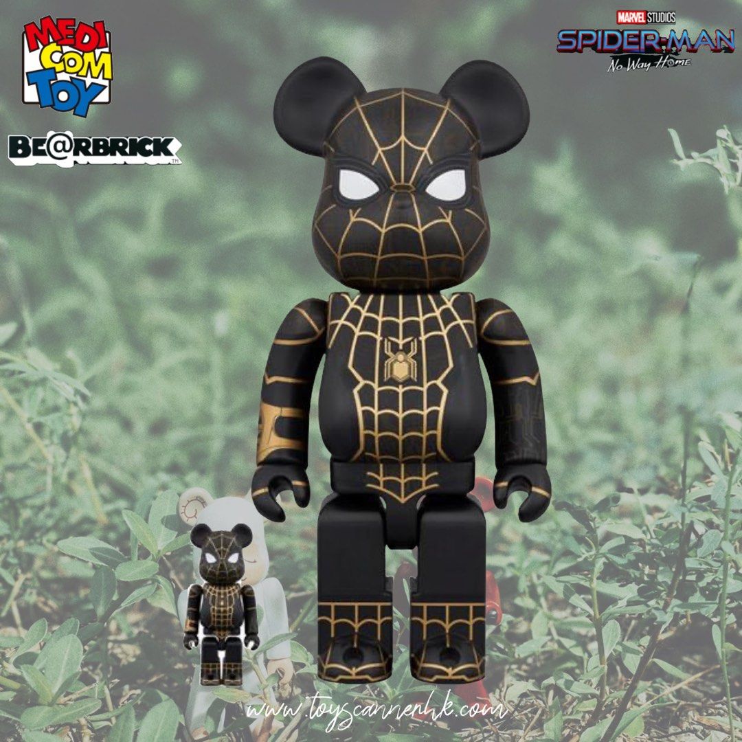 預訂Pre-Order) BE@RBRICK SPIDER-MAN BLACK & GOLD SUIT 100% & 400