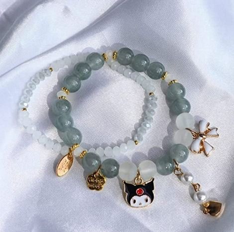 SG LOCAL STOCK 2618 Cute Kuromi Beaded Stretch Bracelet