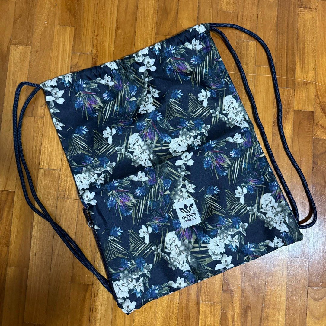 Adidas Originals Floral Drawstring Bag Women s Fashion Bags
