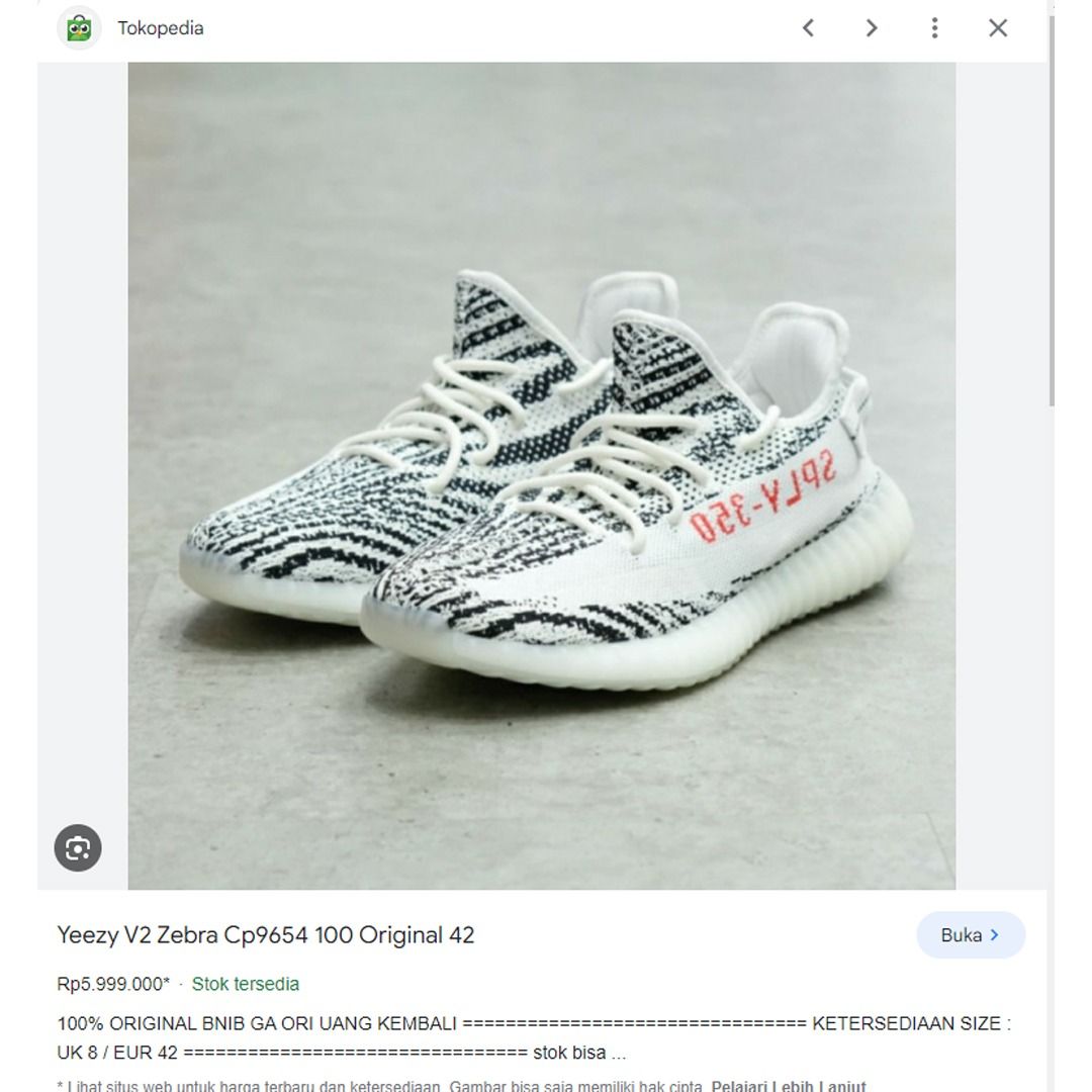 Adidas Yeezy 350 Zebra Kanye West Size 40