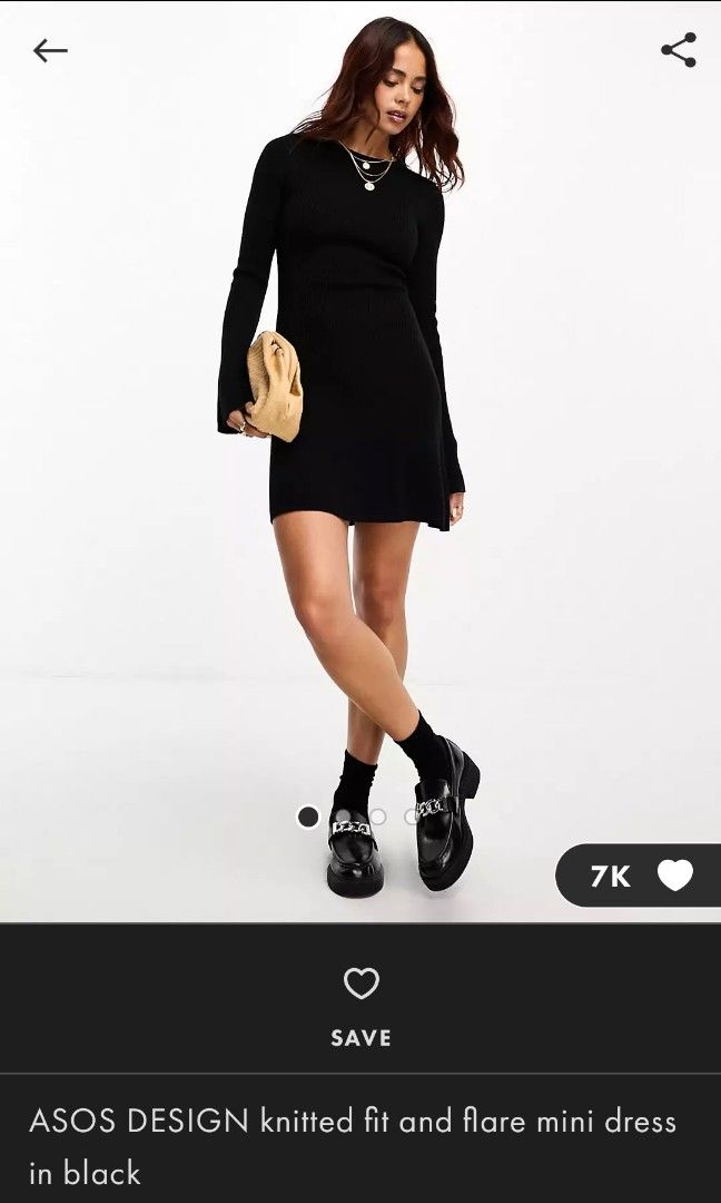 ASOS design knitted fit & flare mini dress, Women's Fashion, Dresses &  Sets, Dresses on Carousell